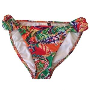 Ralph Lauren Bright Paisley Print Bikini Bottom Size Medium